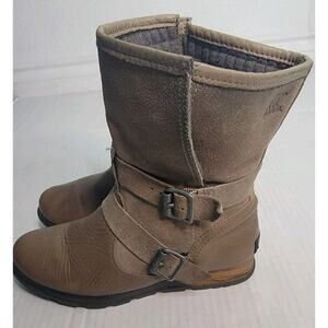 Sorel Major Moto Biker Boots Womens 9 Suede Leather Harness Combat NL2308-227
